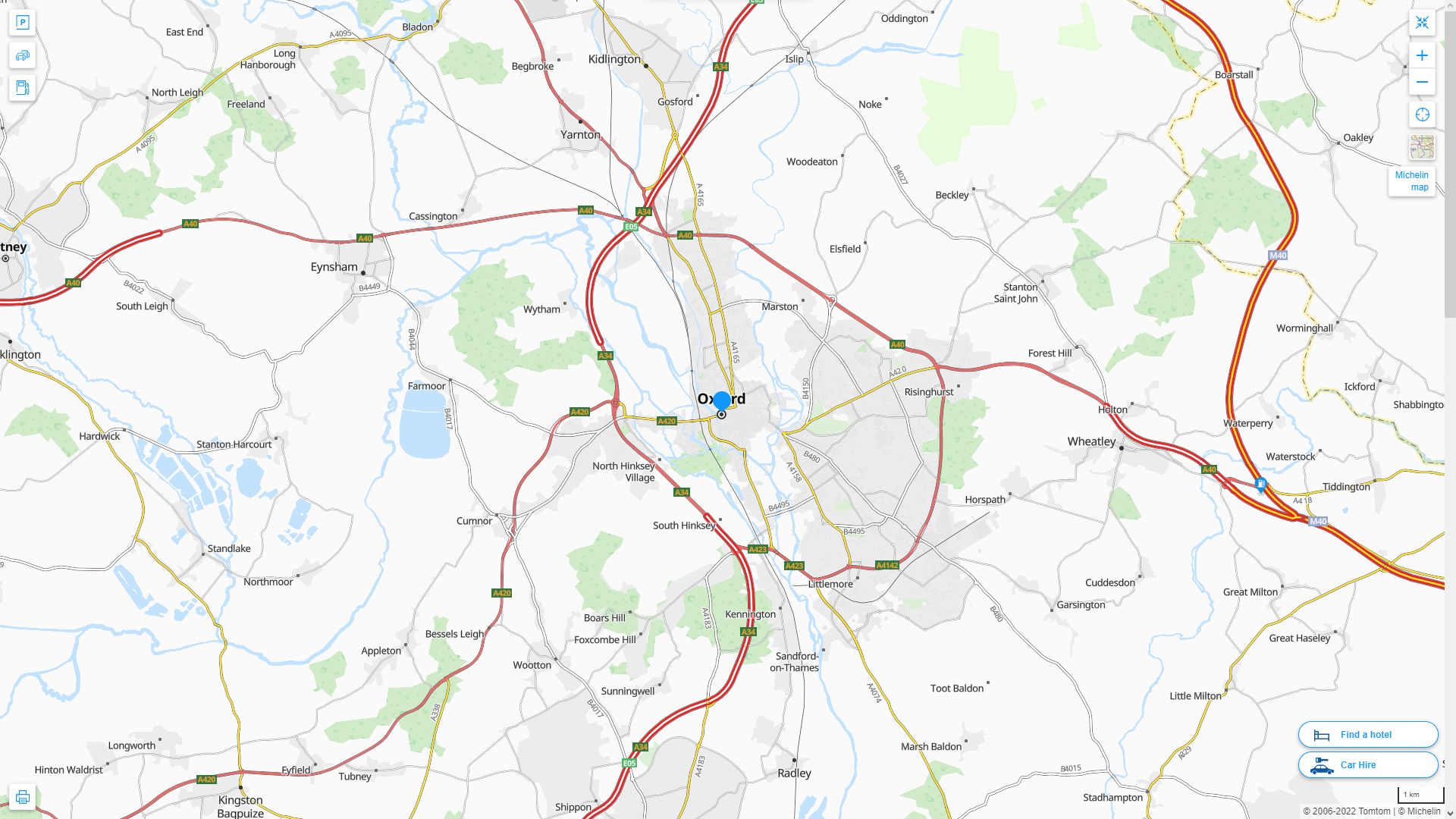 Oxford Royaume Uni Autoroute et carte routiere